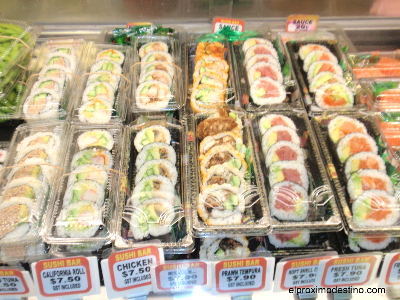 Puesto de sushi en Sidney Fish Market